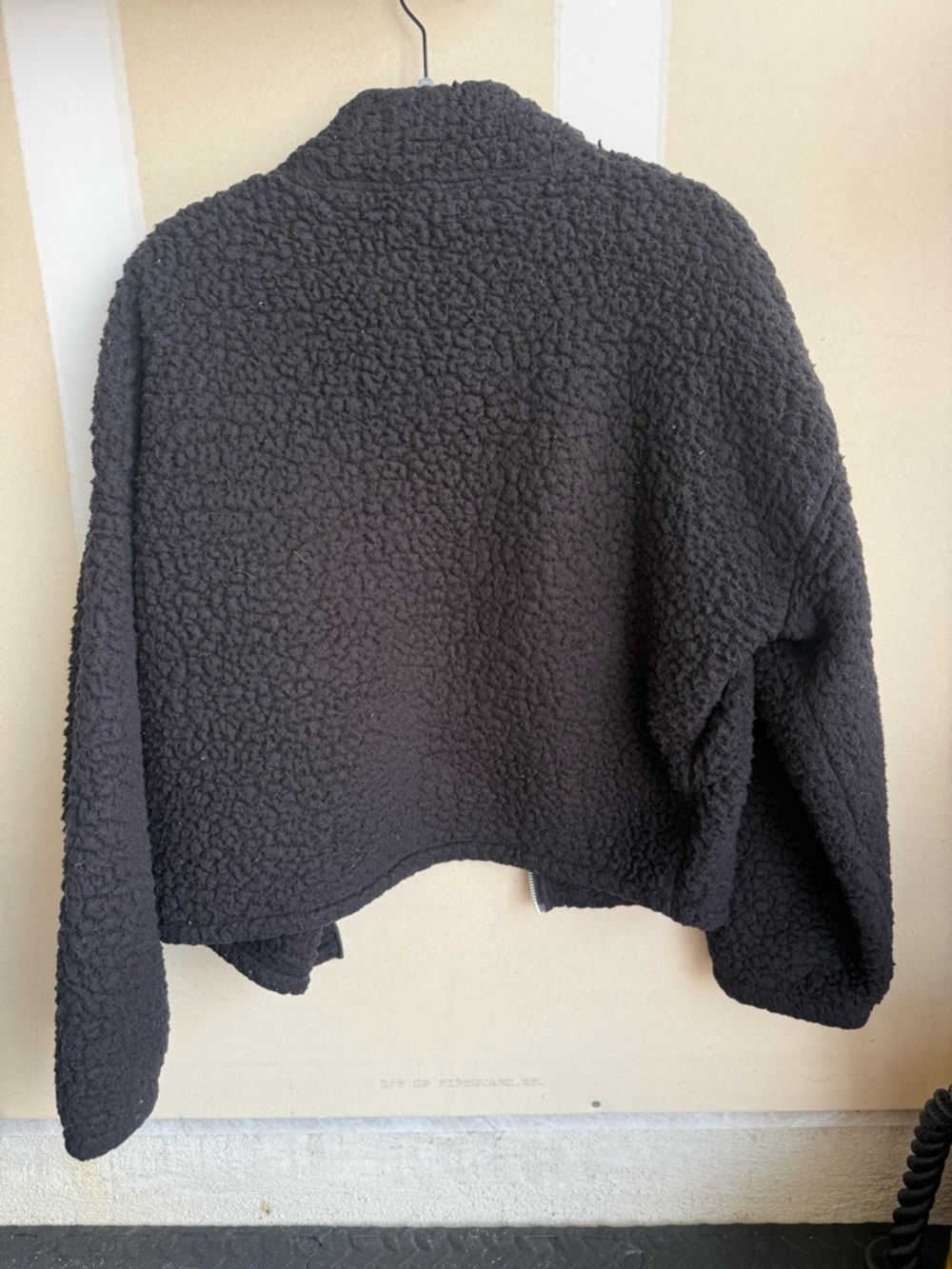 Express Black Plush Sherpa Zip-Up Jacket - Picture 3 of 3
